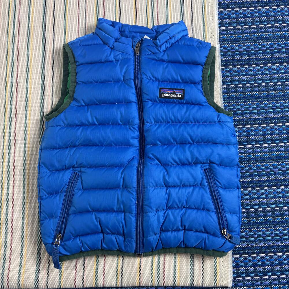 Patagonia Vest Kids Toddler 2T Blue Quilted Down Puffer Full Zip STY60506FA14